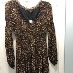 Leopard print Boho dress (med) NWT